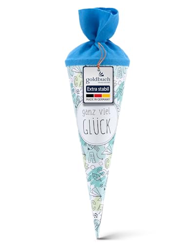 Hochwertige Geschenktüte für Schule, Schultüte mit Skizzen-Motiv, 35cm, 11,5cm