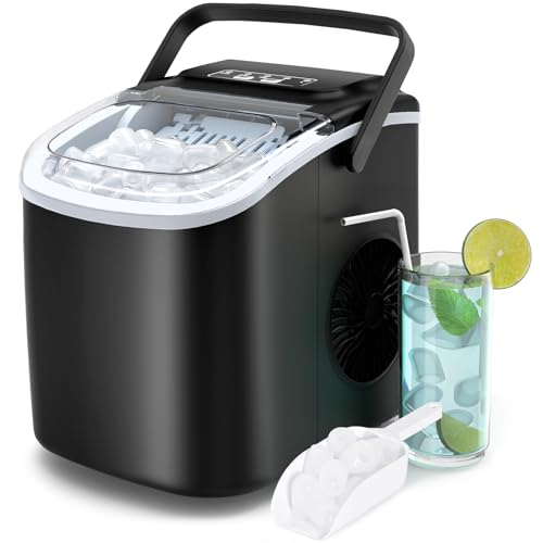 Kompakte Eiswürfelmaschine von PALINTH, Crushed Ice, tragbarer Griff, 9 Eiswürfel