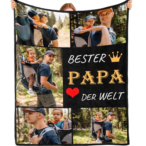 Personalisierte Decke mit Foto - Perfektes Geschenk für Papa!