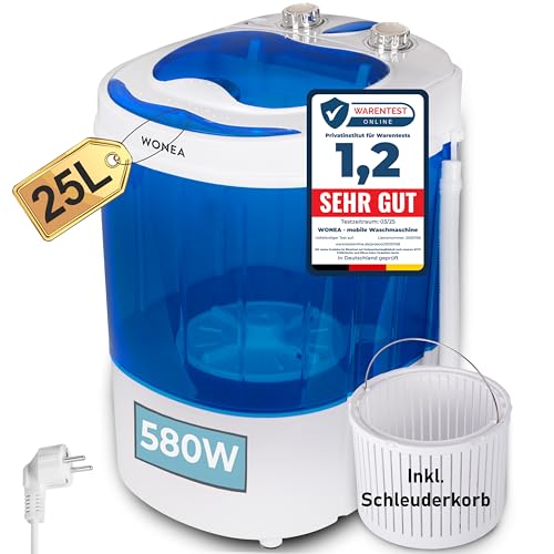 Kompakte Mini Waschmaschine mit Schleuderfunktion für unterwegs, bis 3kg